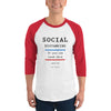 "Social Distancing" Unisex 3/4 Sleeve Shirt