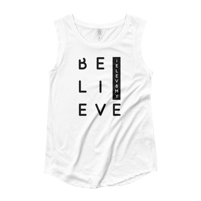 Believe Ladies’ Cap Sleeve T-Shirt