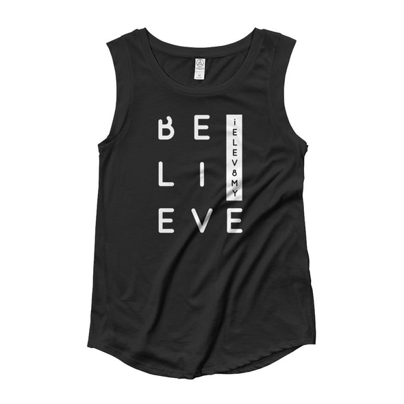Believe Ladies’ Cap Sleeve T-Shirt